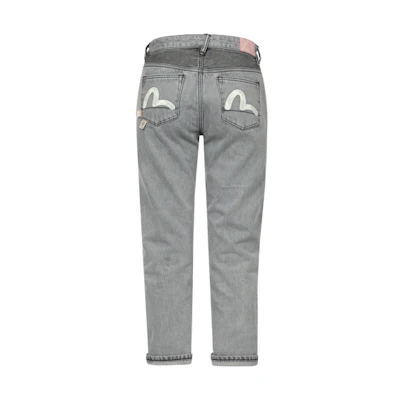 (Women) EVISU SS24 Seagull Pocket Jeans in Denim Gray. 2ESHTW4JE4011BFDN