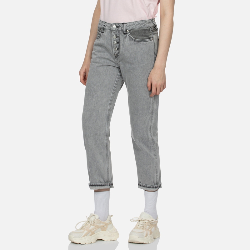 Purchase (Women) EVISU SS24  Seagull Pocket Jeans in Denim Gray. 2ESHTW4JE4011BFDN