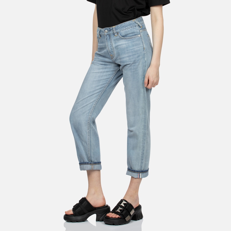 (Women) EVISU SS24  Straight-Leg Jeans with Stone-Washed Seagull in Denim Blue. 2ESHTW4JE4059STDN 圖 5