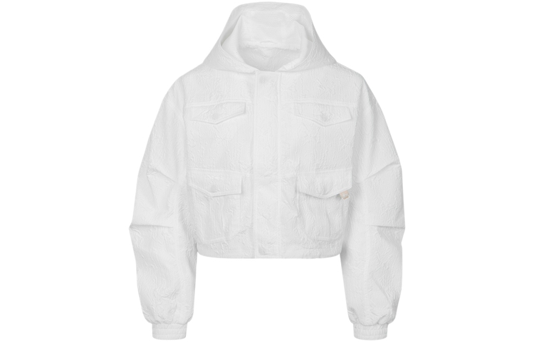 (Women) EVISU SS24  White Embroidered Logo Textured Short Trench Coat. 2ESHTW4JK4005FFSN 圖 3