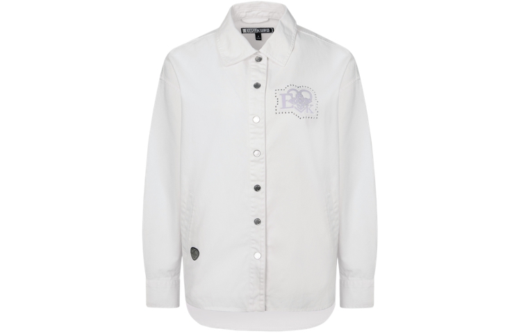 (Women) EVISU SS24  White Floral Embroidery Oversized Casual Shirt Jacket. 2ESGNW4SJ6003RXCT 圖 3