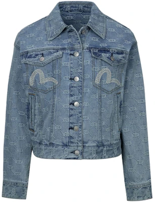 (W) Chaqueta Vaquera Ancha Azul EVISU SS24 con Bordados y Logos Estampados. 2ESHTW4DJ4054LFDP Lookbook (W) Chaqueta Vaquera Ancha Azul EVISU SS24 con Bordados y Logos Estampados. 2ESHTW4DJ4054LFDP