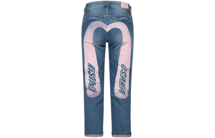 Order (W) EVISU 女款 SS24 大M印花大阪宽松直筒牛仔裤 - 牛仔蓝 2ESHTW4JE4012RXDN