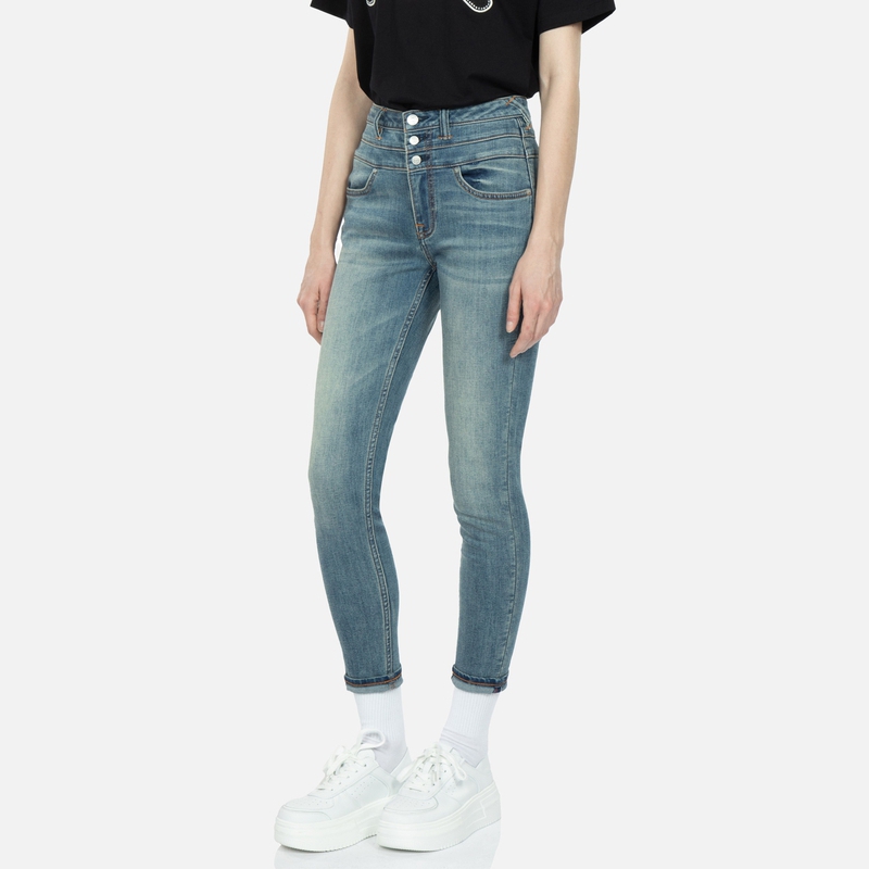 (Women) EVISU Washed Seagull Logo Denim Jeans Women - Denim Blue 2ESHTW3JE179SKCX 圖 4