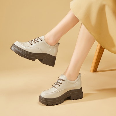 (W) Excull EXULL Esquire Kasut Tebal Hujung Bulat 'Beige' 1317100771 Details for (W) Excull EXULL Esquire Kasut Tebal Hujung Bulat 'Beige' 1317100771