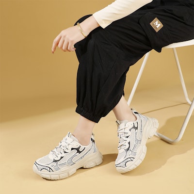 (Women) Excull EXULL IsQ 'Thick Sole Breathable Mesh Low Top Dad Shoes' 73177617 9