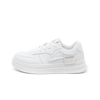 (W) Excull EXULL Q Synthetic Leather Platform 'White Low-Top Casual'
