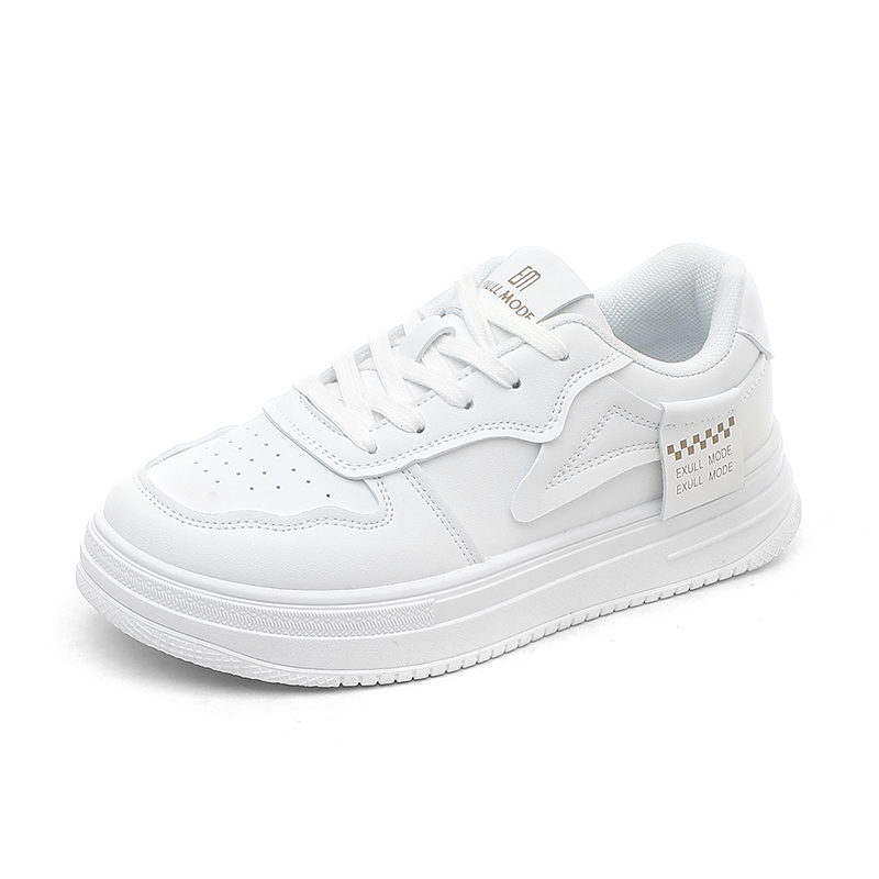 Order (Women) Excull EXULL Q Synthetic Leather Platform 'White Low-Top Casual' 13174061