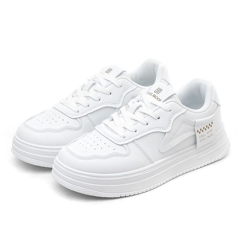 Lookbook (Women) Excull EXULL Q Synthetic Leather Platform 'White Low-Top Casual' 13174061