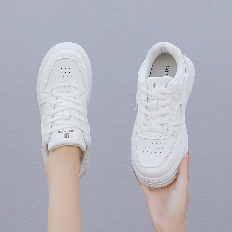 Purchase (Women) Excull EXULL Q Synthetic Leather Platform 'White Low-Top Casual' 13174061