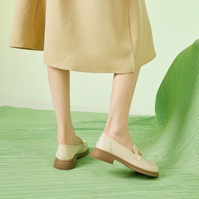 (W) Excull EXULL Yi Si Q 'Kasut Loafers Hujung Bulat' 13171019 5