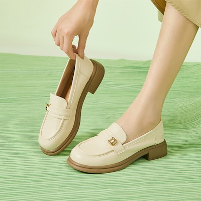 (W) Excull EXULL Yi Si Q 'Kasut Loafers Hujung Bulat' 13171019 2