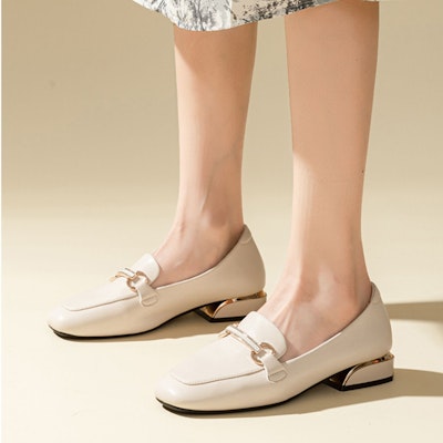 (W) Exull 'Q Sepatu Hak Tebal Kulit Sintetis Gaya Inggris Beige Slip-On' 1315100471 Shop (W) Exull 'Q Sepatu Hak Tebal Kulit Sintetis Gaya Inggris Beige Slip-On' 1315100471