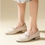 Shop (W) Exull 'Q Sepatu Hak Tebal Kulit Sintetis Gaya Inggris Beige Slip-On' 1315100471