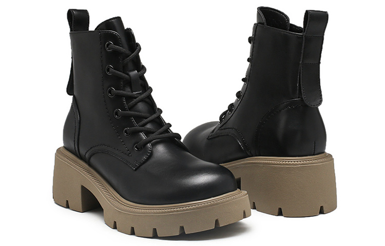 Order (W) Bota Exull Tobillera 'Plataforma de Cuero Negro' 1218640960