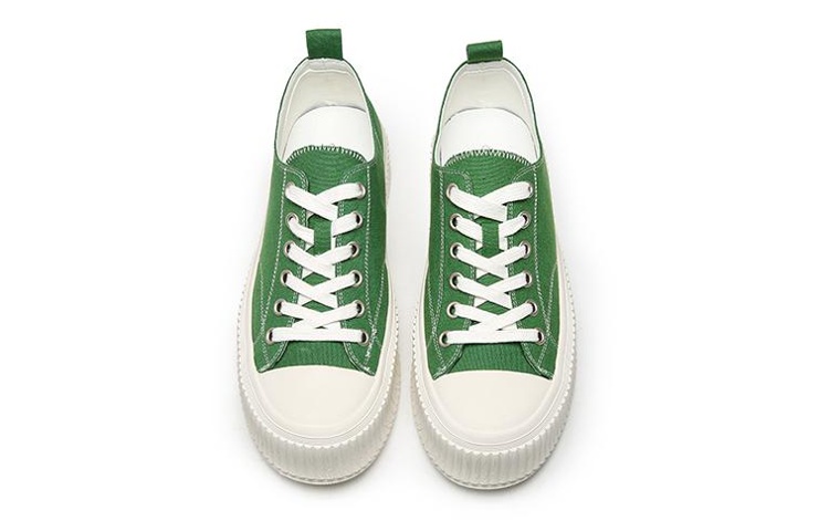 Lookbook EXULL 依思Q 帆布厚底百搭休閒鞋 女款 綠色