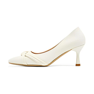 (W) Exull E.S.Q 'White Pointed-Toe Stiletto Pumps'