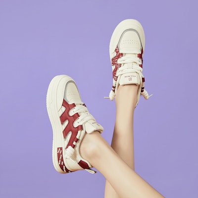 (W) Exull EASE Q Kulit Sintetik Platform 'Kasut Sneaker Rendah Serbaguna' 73174018 8