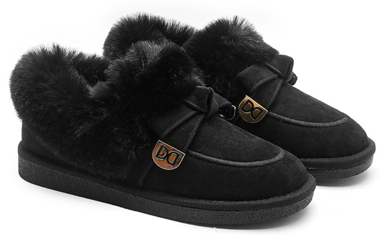 (W) Exull EsiQ PU 'Black Fleece-Lined Slip-On Snow Boots' 圖 2