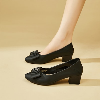 (W) (女性用) EXULL ESQ 4.3cm「シックで多用途なブロックヒール」73170032 73170032 1