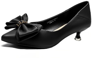 (Women) Exull EsQ 'Black Bow Tie Kitten Heel' 1217011260 (Women) Exull EsQ 'Black Bow Tie Kitten Heel' 1217011260