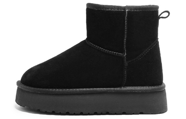 (W) Exull ESQ 'Black Faux Fur Platform Snow Boots'