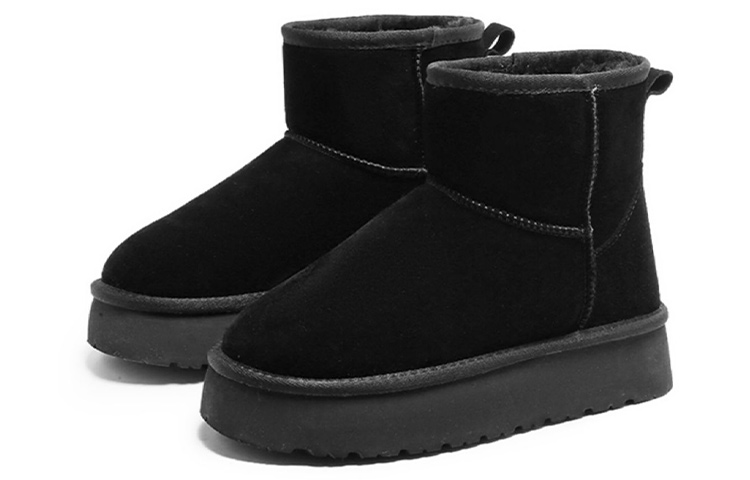 (W) Exull ESQ 'Black Faux Fur Platform Snow Boots' 圖 3