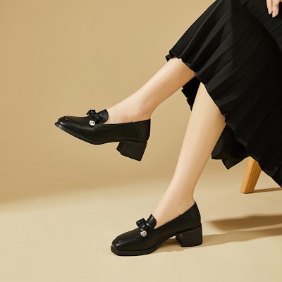 (W) Exull EsQ 'Sepatu Loafer Kasual Kenyamanan Kulit Sintetis' 7317104260 2