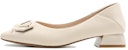 (W) Exull EsQ Kulit 'French Pointed Toe Block Heel Krim' 7315000371