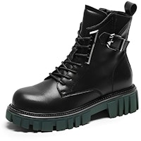 (Women) Exull ESQ Leather Cool Thick-Sole Martens Boots 'Black 5cm' 1218600960 (Women) Exull ESQ Leather Cool Thick-Sole Martens Boots 'Black 5cm' 1218600960