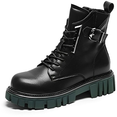(Women) Exull ESQ Leather Cool Thick-Sole Martens Boots 'Black 5cm' 1218600960 Buy (Women) Exull ESQ Leather Cool Thick-Sole Martens Boots 'Black 5cm' 1218600960