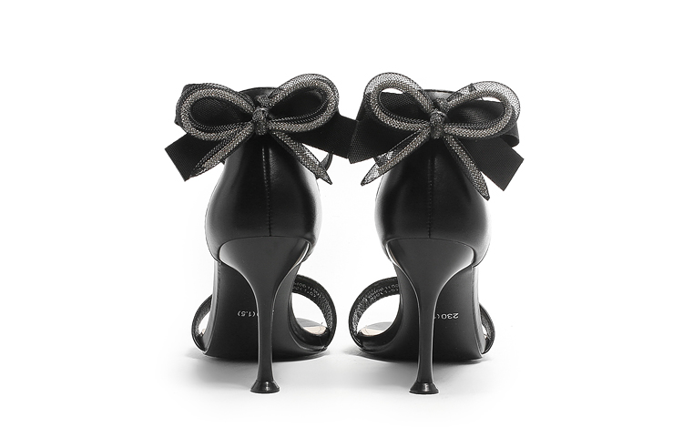 Details for (W) Exull ESQ 真皮细高跟鞋 8cm 黑色 法式露趾优雅 1316406160