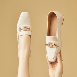 (W) Exull ESQ Loafer Mules 'Square Toe' Kasut Lelaki Tumit Rata Segi Empat 73171015 8