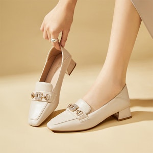 (W) Exull ESQ Loafer Mules 'Square Toe' Kasut Lelaki Tumit Rata Segi Empat 73171015 10