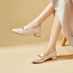 (W) Exull ESQ Loafer Mules 'Square Toe' Kasut Lelaki Tumit Rata Segi Empat 73171015 14