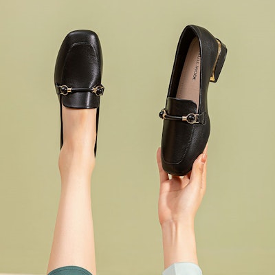 (W) Exull ESQ PU 'Mocasines Casuales Punta Cuadrada Negra' 7315100160 Shop (W) Exull ESQ PU 'Mocasines Casuales Punta Cuadrada Negra' 7315100160