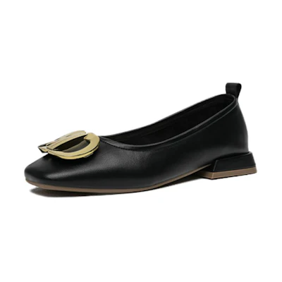 (W) Exull ESQ PU 'Commuter Square Toe Casual Black'