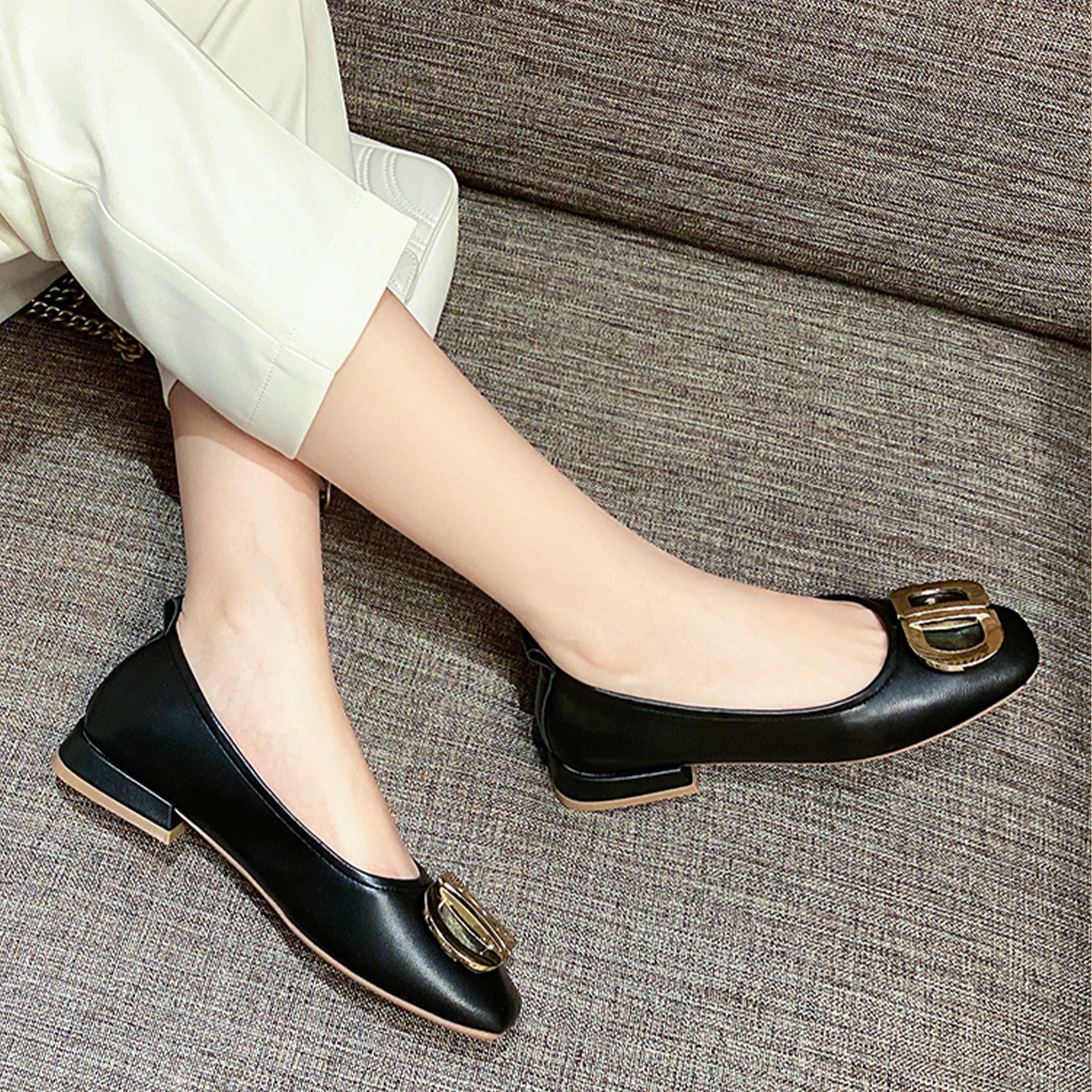 Lookbook (W) Exull ESQ Sepatu Kasual Hitam Toe Square 'Commuter' 8215009760