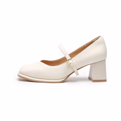 (W) EXULL ESQ PU High Heels 7cm 'French Elegance Mary Jane'