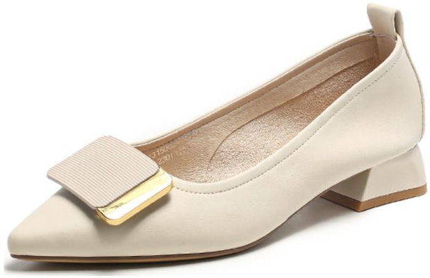 (W) (女性用) Exull ESQ PU ポインテッドトゥ チャンキーヒール「ベージュカジュアル」1315002471 1315002471 Order (W) (女性用) Exull ESQ PU ポインテッドトゥ チャンキーヒール「ベージュカジュアル」1315002471 1315002471