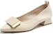 (W) Exull ESQ PU Tumit Tebal Hujung Runcing 'Beige Kasual' 1315002471