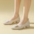 (W) Exull ESQ PU Tumit Tebal Hujung Runcing 'Beige Kasual' 1315002471