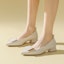 Sizing (W) Exull ESQ PU Tumit Tebal Hujung Runcing 'Beige Kasual' 1315002471