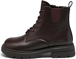 (Women) Exull ESQ PU Retro British Comfort Thick Sole Short Boots 'Coffee' 1218643091 (Women) Exull ESQ PU Retro British Comfort Thick Sole Short Boots 'Coffee' 1218643091