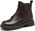 Order (Women) Exull ESQ PU Retro British Comfort Thick Sole Short Boots 'Coffee' 1218643091