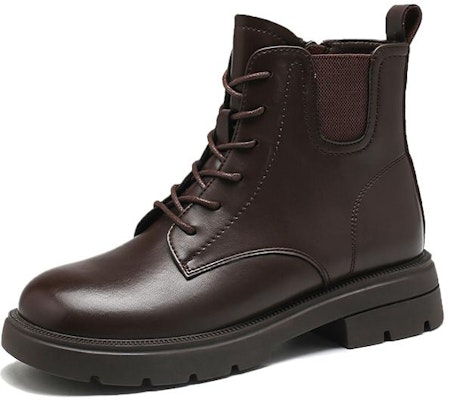 (W) Exull ESQ PU Sepatu Boots Pendek Retro British Sol Tebal 'Coffee' Nyaman 1218643091 Order (W) Exull ESQ PU Sepatu Boots Pendek Retro British Sol Tebal 'Coffee' Nyaman 1218643091