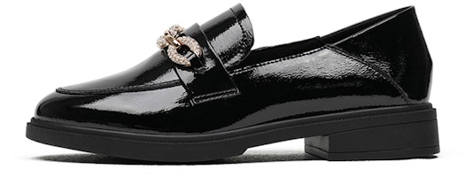 (Women) Exull ESQ PU Round Toe Casual Shoes 'Black Versatile Commuter' 82151018 (Women) Exull ESQ PU Round Toe Casual Shoes 'Black Versatile Commuter' 82151018