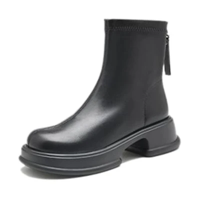 (W) Exull ESQ PU Short Boots 'Black Versatile'