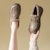 (W) Exull ESQ PU Slip-On 'Khaki Keselesaan Berbulu Fleece' 7218507382