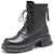 (W) Boot Exull EsQ Kulit Sintetik Tapak Tebal Zipper Belakang 'Hitam Hangat' 7218602760